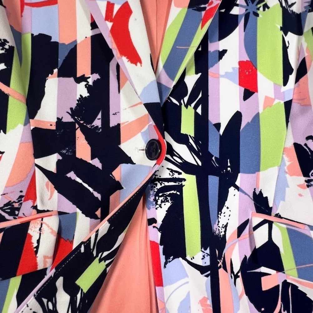 DG2 Abstract Print Blazer XL Colorful Statement Career Teacher Chic Jacket - Picture 4 of 12